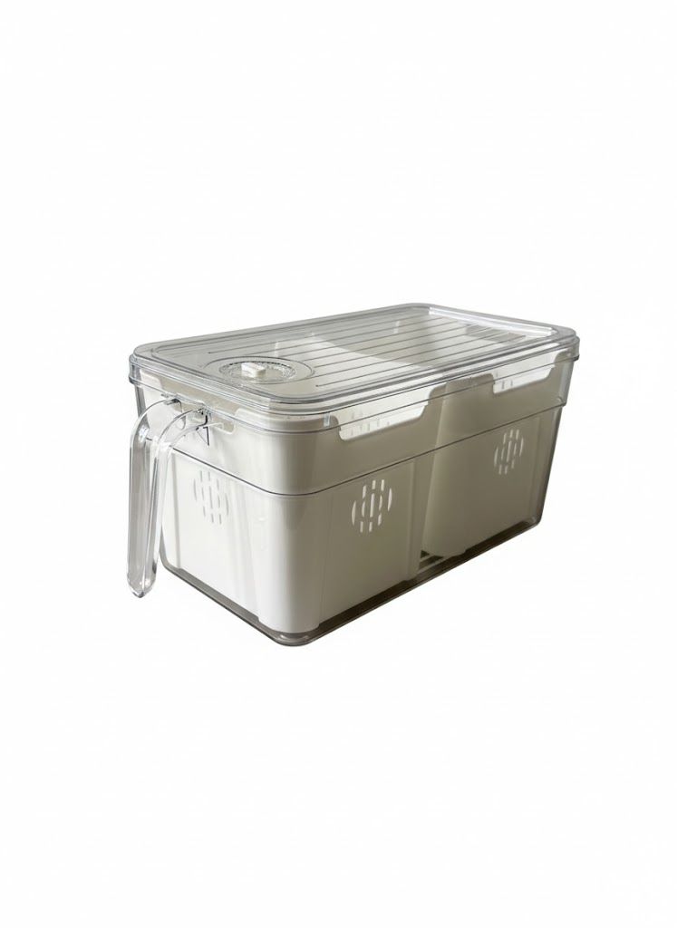 Dual Compartment Drainage Fresh Keeping Container