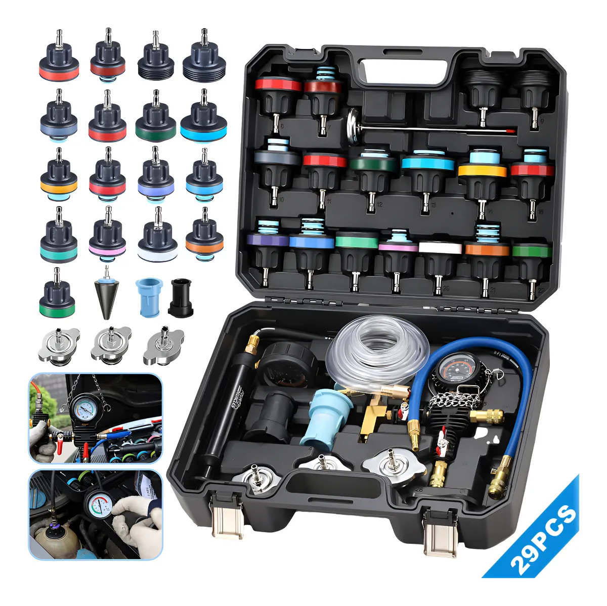WeToke 29-Piece Radiator & Cooling System Pressure Test Kit
