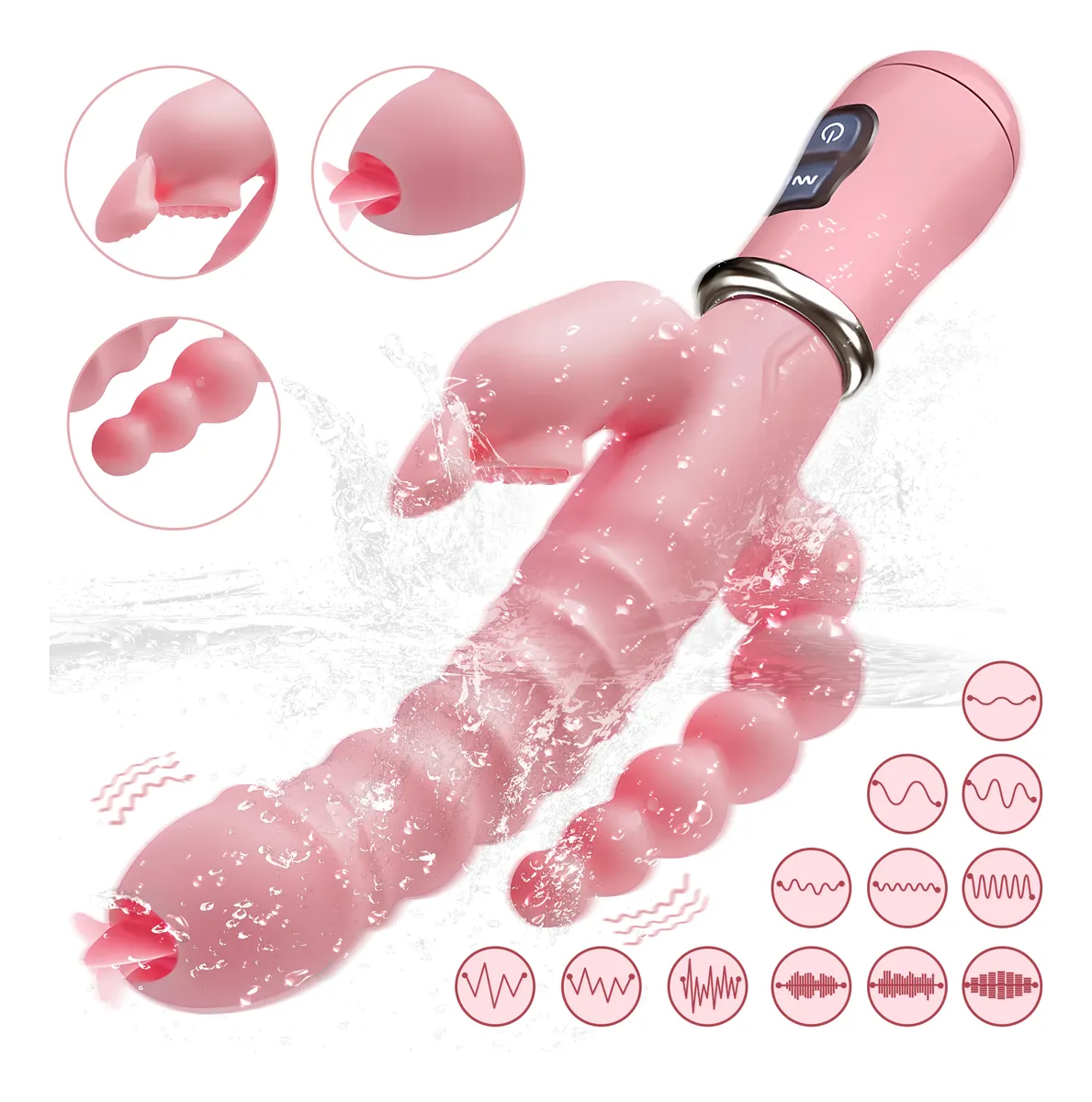 Triple Stimulation 3-in-1 Vibrator – Clitoral, G-Spot & Anal, USB Rechargeable