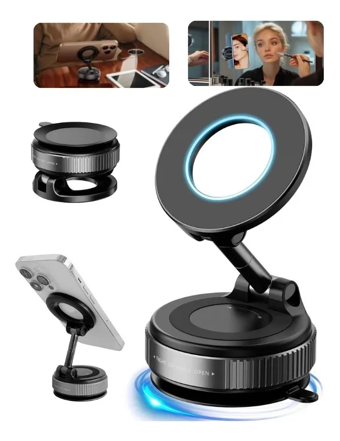 Dark Grey Multi-use 360° Magnetic Phone Holder for Car Desk Wall