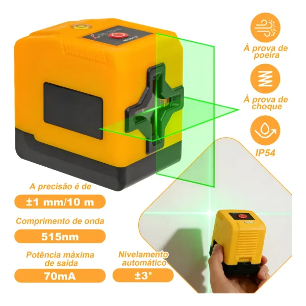 Wetoke 2-Line Laser Level with Fabric Case, Automatic Leveling