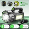 br-11134207-81ztc-mj9j2qhjxs7760 Solar USB Rechargeable LED Flashlight 150000LM 30W 20000mAh Long Range IPX4